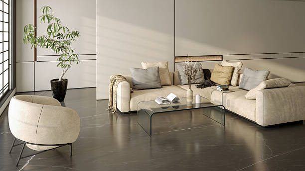 istock Large luxury modern bright interiors Living room mockup illustration 3D rendering image 2228934990