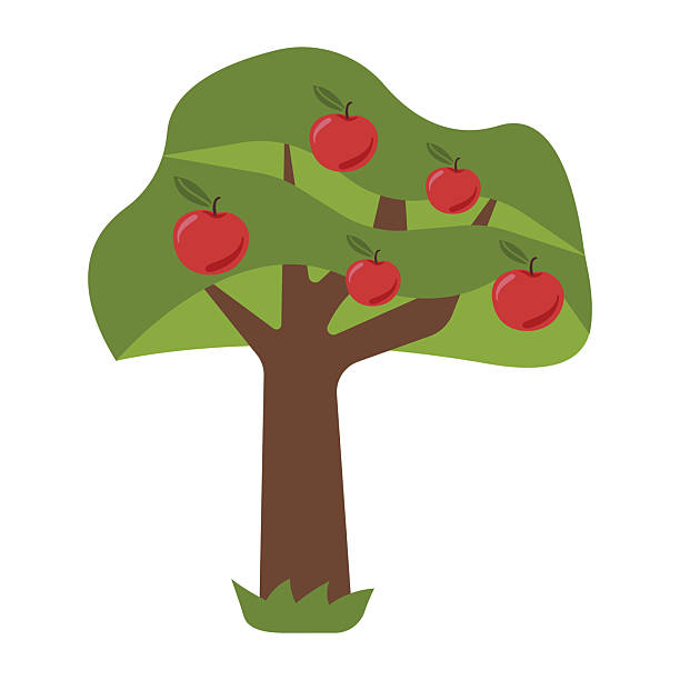 istock Apple tree with ripe red apples. Vector of tree with fruits, gardening, apple harvest 2228941691