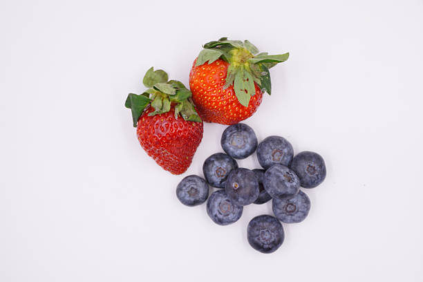 Fresh blueberries and strawberries from the market