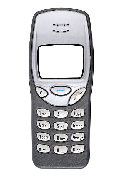 istock Classic mobile phone from the early 2000s with white screen isolated on white background. 2228946140