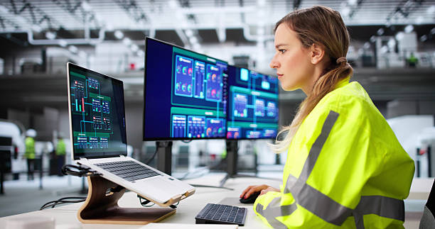 istock Female Engineer Monitoring Production Line Using Scada System 2228949091