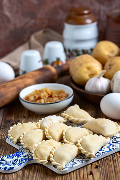 Traditional homemade Dumplings with potatoes.