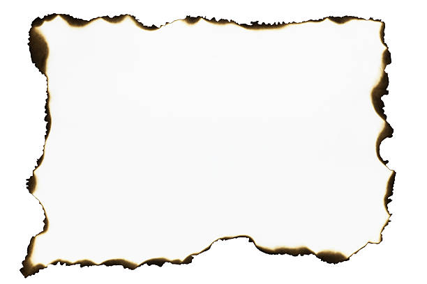 istock Burnt paper frame with vintage border and copy space, isolated on white background with clipping path. 2228951995