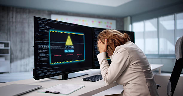 Woman In Cybersecurity Protecting Business PCs