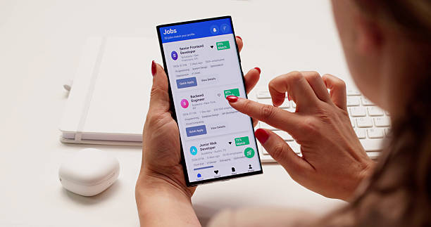 istock Searching For Employment Opportunities On Mobile App During Job Interview 2228953973