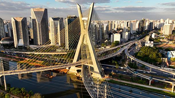 istock Cable Stayed Bridge At Cityscape In Sao Paulo Brazil. 2228954518
