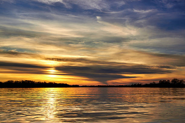 istock Colorful autumn sunset over the Danube river 2228958409