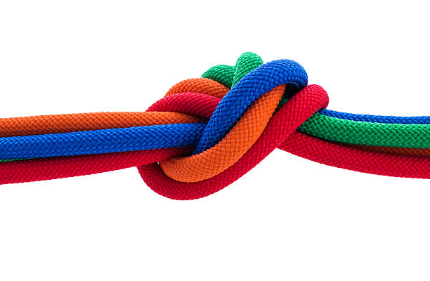 istock Tied knot made from colorful ropes 2228962940