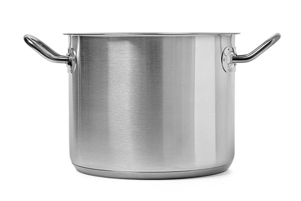 istock Empty stainless steel cooking pot with handles on white background 2228963941