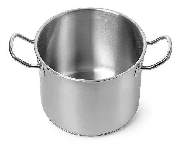 istock Empty stainless steel cooking pot with handles on white background 2228963945