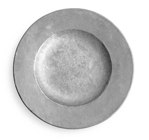 istock Empty gray plate isolated on white background showing its texture 2228964001