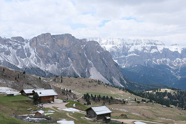 istock Moody sky over mountains and village 2228966882