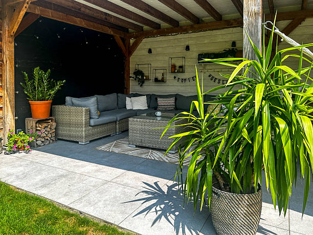 istock Modern garden lounge with a covered terrace 2228971770