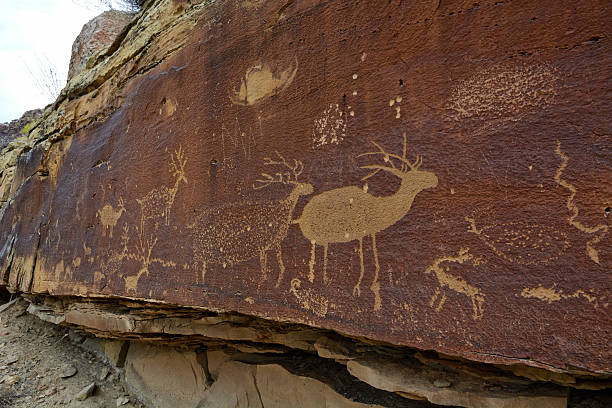 istock Ancient Petroglyphs in Nine Mile Canyon, Utah  Native American Rock Art 2228976049