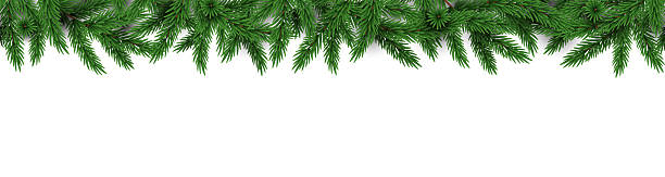 istock seamless border with fir branches. seamless banner with branches for christmas decorations. empty christmas garland 2228984665