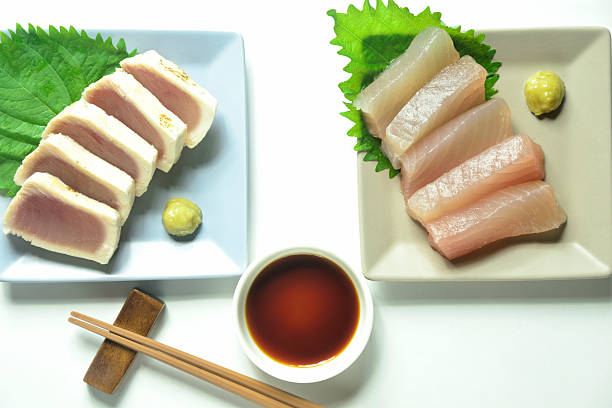 Albacore tuna sashimi served on a plate