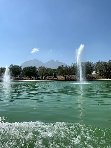 istock Fountains in a Park with Mountain View 2228987189