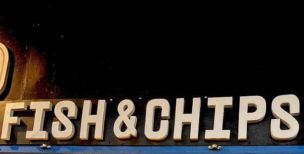 istock Fish and Chips stall sign with pick up sign 2228992485