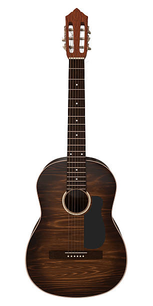 istock Classical brown guitar with wooden body 3d render 2228997051