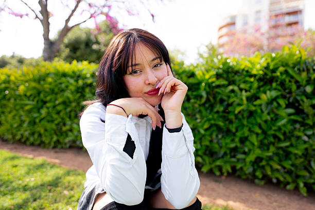 The university selected the Asian female student in uniform to represent them in international campaigns, where she stood out as a confident and photogenic model.