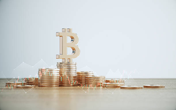 istock Bitcoin Symbol Sitting on Coin Stack Over Defocused Wood Background 2229005644