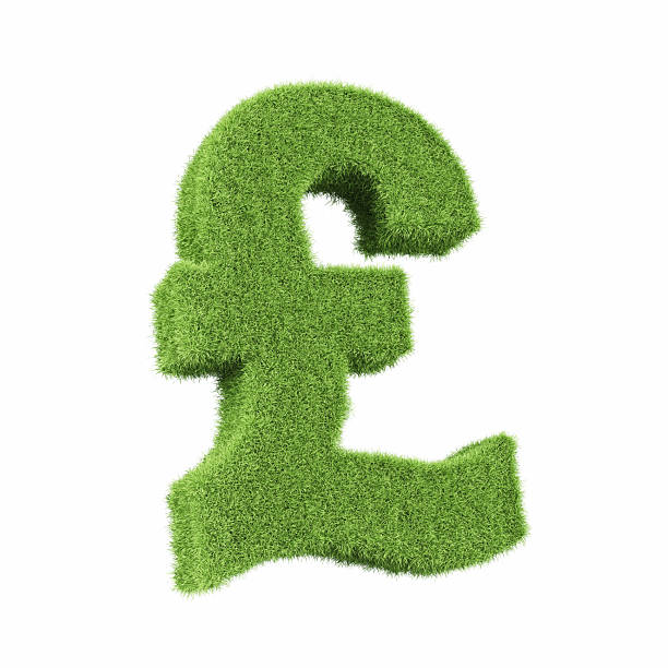 istock Pound Symbol Made of Green Grass on Isolated White Background - Object Clipping Path 2229006231