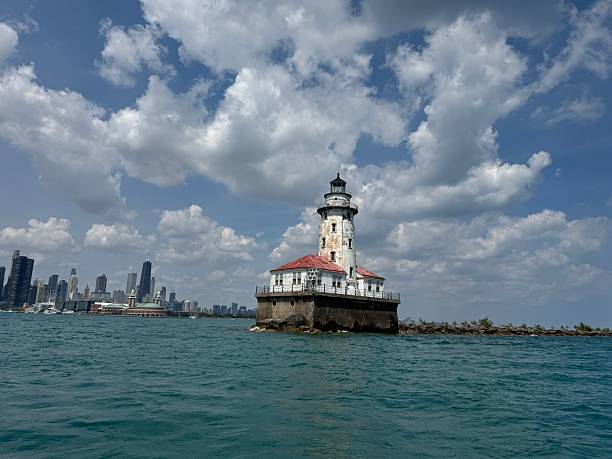 istock Chicago Harbor Light in Lake Michigan 2229006856