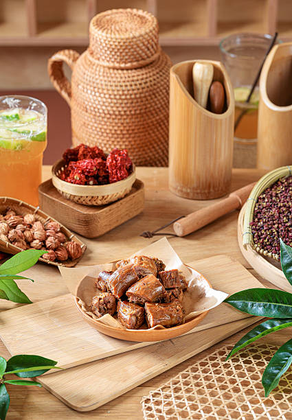 istock Duck hearts and offal marinated with traditional five spices, kitchen interior scene photography Chinese cuisine 2229012891