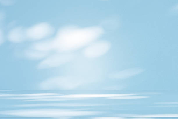 istock Studio style background wall decoration presentation uses white and blue tones. with shadows cast from a nearby window, concept creating a decorative 2229014462
