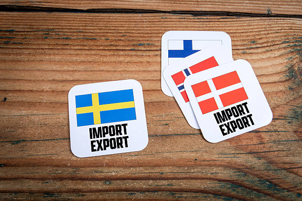 istock Nordic country flags representing international Import and Export 2229014834