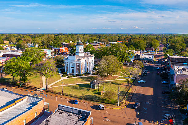 istock Aerial view of the Courthouse Square in Canton, MS 2229016597