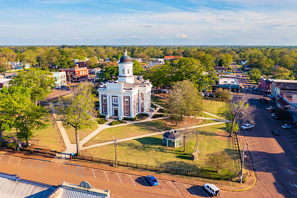 istock Aerial view of the Courthouse Square in Canton, MS 2229016606