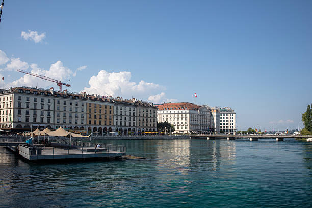The historic old town center of Geneva, Switzerland.