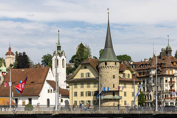 Lucerne lake with the city in the background