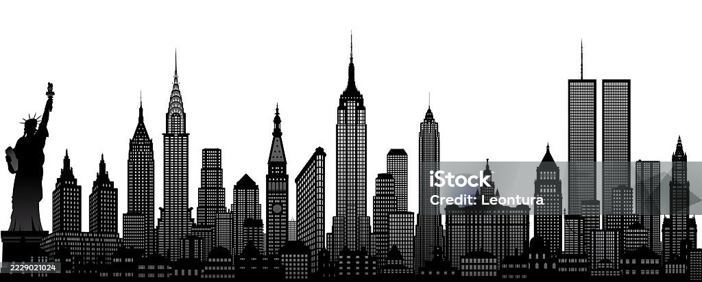 Twin Towers and New York City Skyline (All Buildings Are Moveable and Complete) Twin Towers and New York City skyline. All buildings are moveable and complete. Urban Skyline stock vector Twin Towers and New York City Skyline (All Buildings Are Moveable and Complete) Twin Towers and New York City skyline. All buildings are moveable and complete. Urban Skyline stock vector