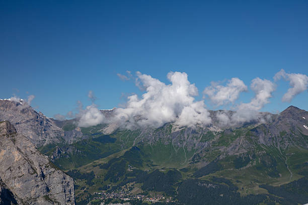 View of the Alps mountains from the view of Jungfraujoch Station, Switzerland.