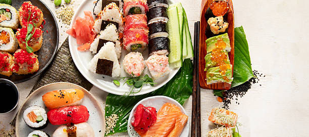istock Assorted sushi nigiri and maki big set. 2229024205