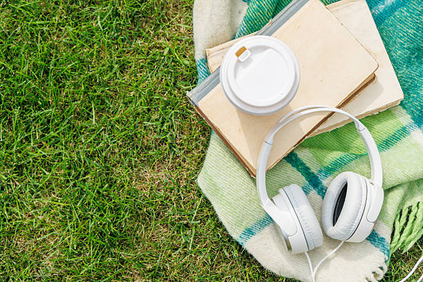 istock Picnic on a lawn with books and coffee 2229028279