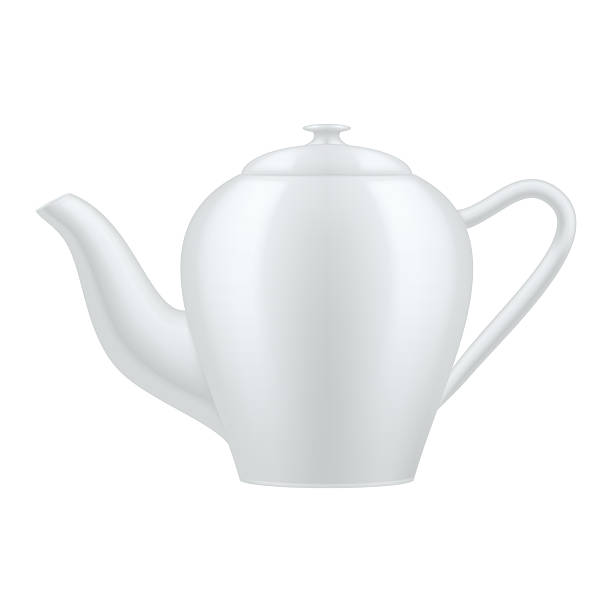 istock Illustration of a porcelain teapot with a sleek, elegant design on a clean white background, suitable for graphic projects that require the use of classic kitchenware elements. 2229034182