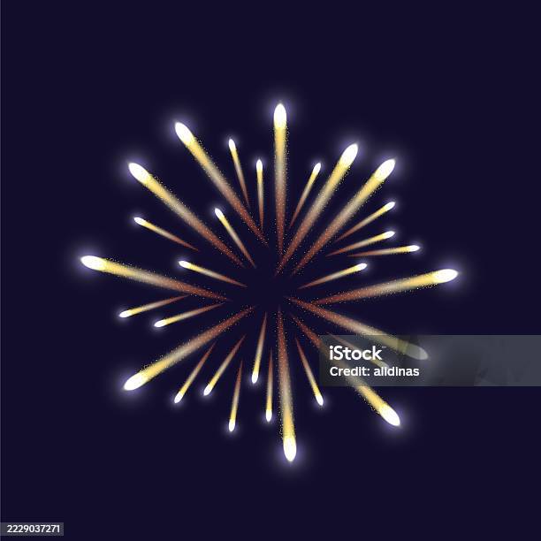 Simple Exploding Firework Realistic Exploding Festival Firework Element Stock Illustration ...