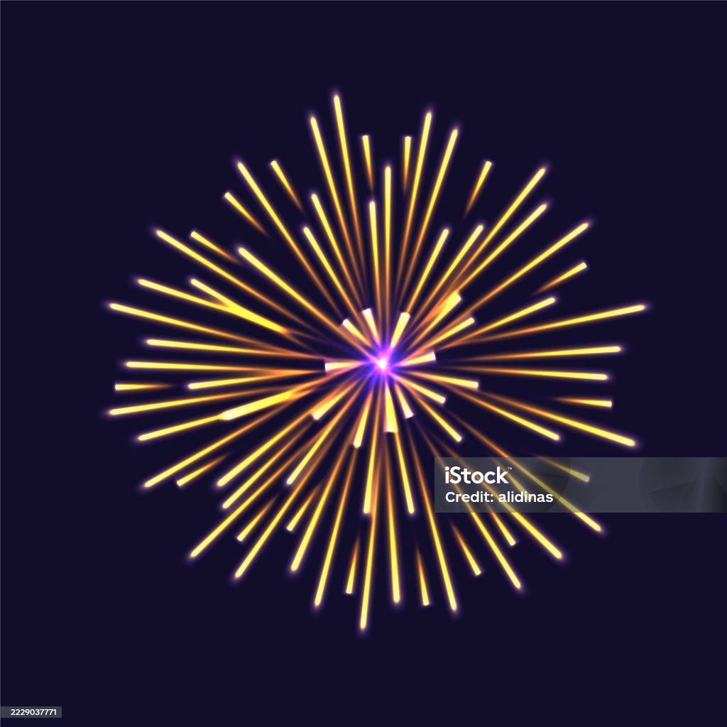 Realistic Exploding Festival Firework Element Stock Illustration ...