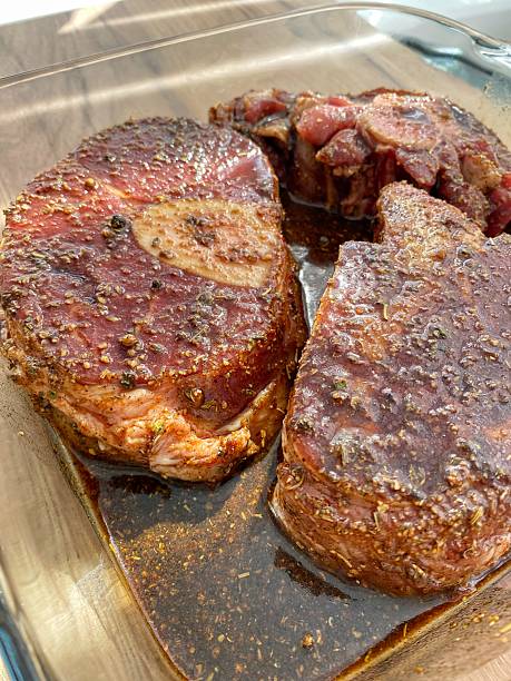 istock Marinated Veal and Lamb Cuts in Glass Baking Dish 2229039642