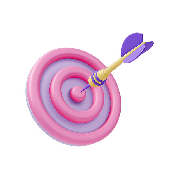 istock 3d Dart Hit on Center of Target Goal Concept Cartoon Design Style. Vector 2229040220