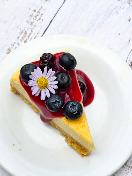 blueberry Cheesecake on a white plate