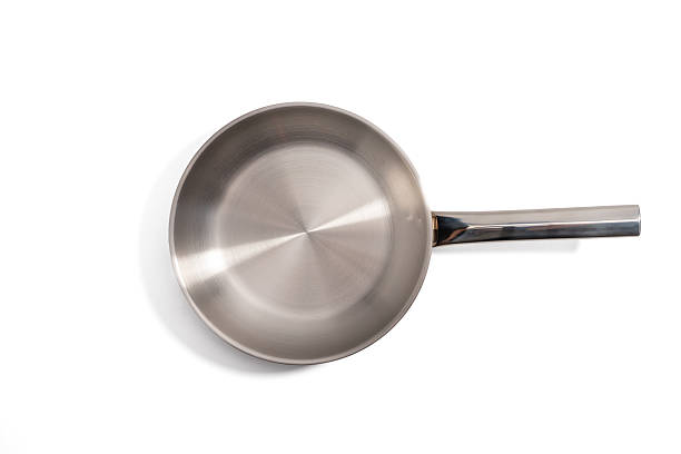 istock Stainless steel frying pan top view. 2229049501