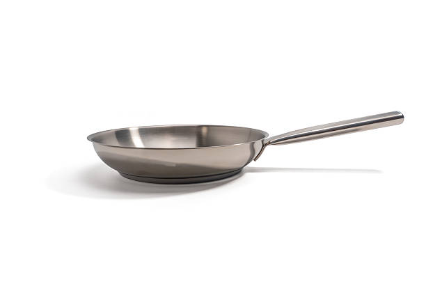 istock Stainless steel frying pan side view. 2229049552