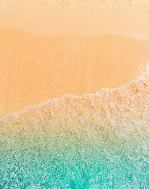 istock beautifully wave on  sand beach, closeup, top view 2229050251
