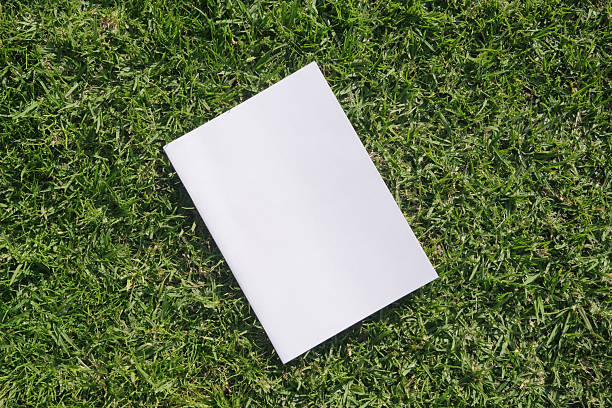 istock Mockup magazine on green grass background 2229057699