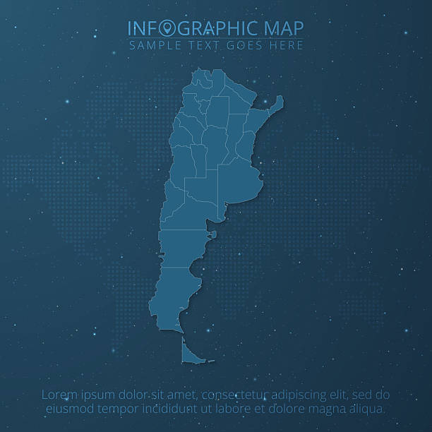 istock Argentina Map High Detail Separated All States on Dark Blue Background 2229067449