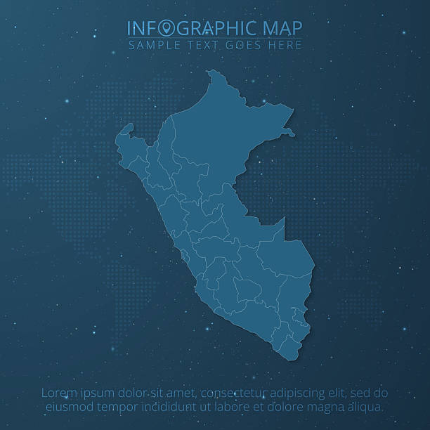 istock Peru Map High Detail Separated All States on Dark Blue Background 2229067539